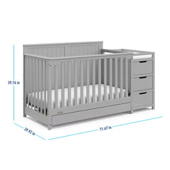 Hadley 5-in-1 Convertible Crib and Changer with Drawer